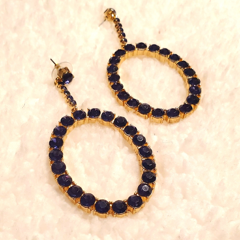 Gold Earring with Blue Stones